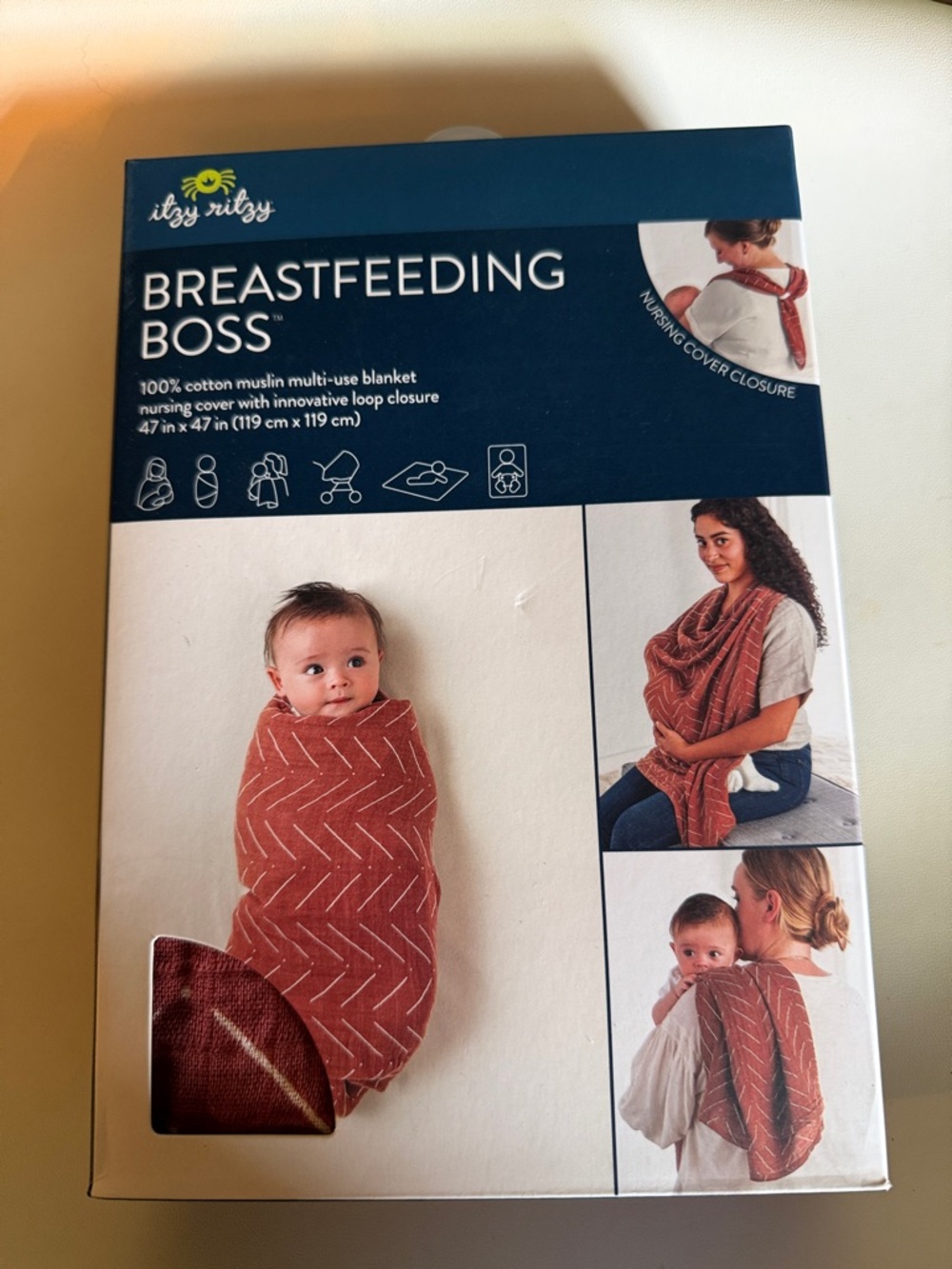 Itzy Ritzy Muslin Nursing Cover & Multi-Use Blanket in Rust